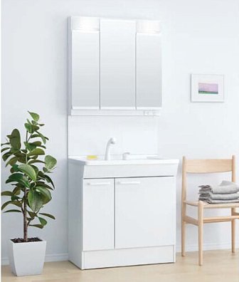 TOTO　洗面台Vシリーズ三面鏡750㎜鏡うら収納付き